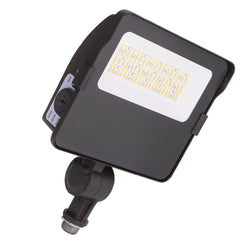 MENTUM | LED Flood Light | Adj Wattage 17W/25W/30W | 4800 Lumens | Adjustable CCT 3000K-4000K-5000K | 120-277V | Knuckle Mount | Bronze Housing | IP65 | UL & DLC Listed