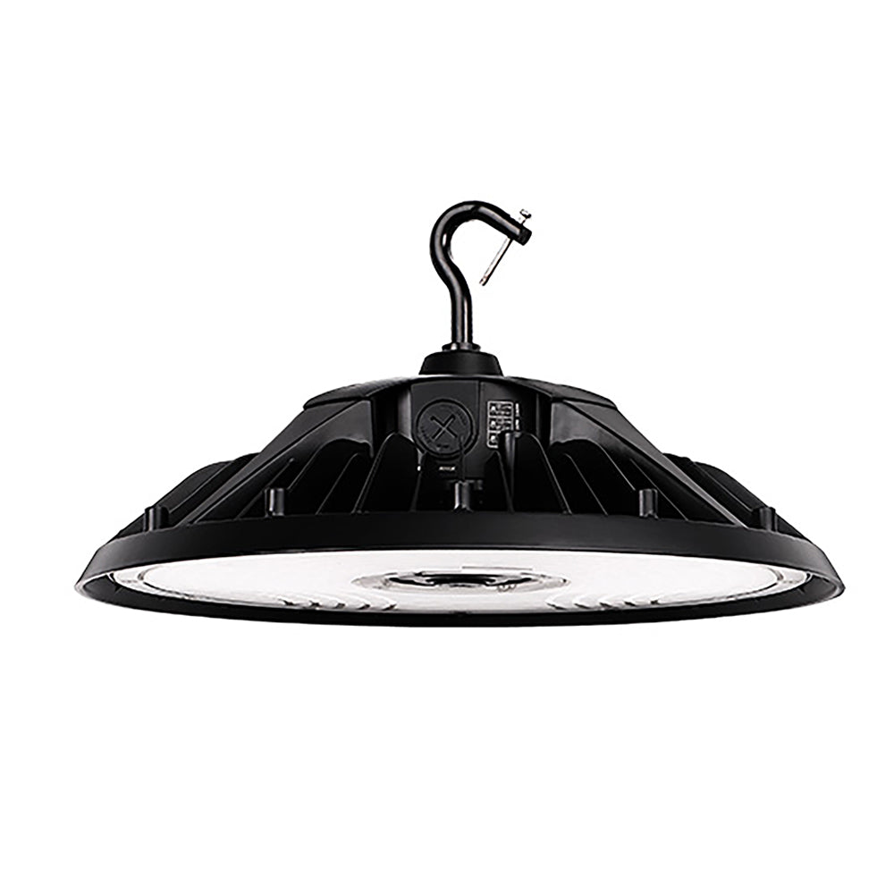 EDGE | LED UFO High Bay | Adj Watt 180W/200W/240W | 36000 Lumens | Adj CCT 4000K/5000K | 120-277Vac | Black Housing | IP65 | UL & DLC Listed