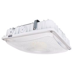 AURA | LED Parking Garage Fixture | Adjustable Watt 30W/45W/63W | 8505 Lumens | Adjustable CCT 4000K/5000K | 120-277Vac | White Housing | IP65 | UL & DLC Listed