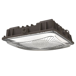 AURA | LED Parking Garage Fixture | Adjustable Watt 30W/45W/63W | 8505 Lumens | Adjustable CCT 4000K/5000K | 120-277Vac | Bronze Housing | IP65 | UL & DLC Listed