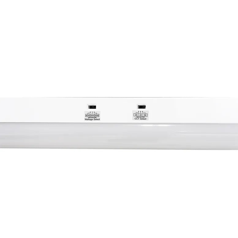 CRISP 2 | LED Strip Fixture | Adj Watt 20W/30W/40W | 5800 Lumens | Adj CCT 3000K-4000K-5000K | 120-277Vac | 4ft | Metal+PC | UL & DLC Listed