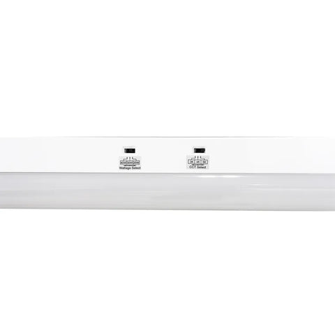CRISP 2 | LED Strip Fixture | Adj Watt 20W/30W/40W | 5800 Lumens | Adj CCT 3000K-4000K-5000K | 120-277Vac | 4ft | Metal+PC | UL & DLC Listed