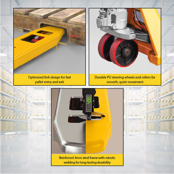 Tyson 750 Pallet Jack, Built-in Digital Scale, PU Wheels | 6600 Lbs