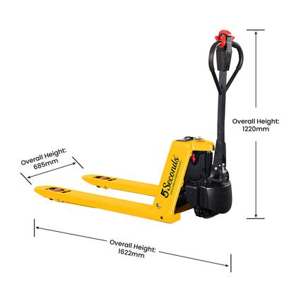 TYSON E-1000, Electric Powered Pallet Jack, 5500 lbs Capacity, Fork Sizes 48” x 27”