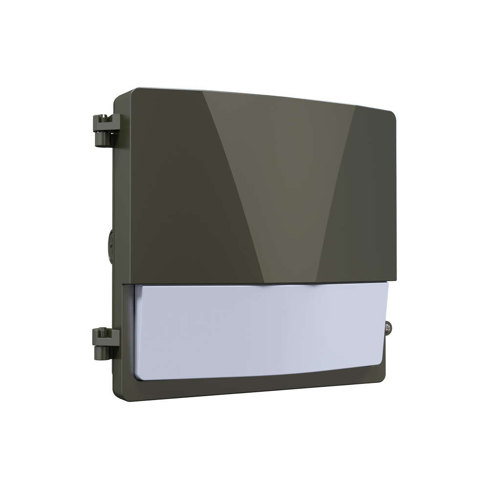 ZION 3rd Gen | LED Semi Cut-off Wall Pack | Adj Watt 35W/50W/70W | 9450 Lumens | 5000K | 100-277Vac | Bronze Housing | IP65 | UL & DLC Listed