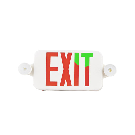 H5 | LED Dual Head Exit & Safety Sign | 2W | Switchable Color Lens | Red & Green | CCT Adj 6000K-7000K | 120-277Vac | 3.6V 1000MAH Battery | UL Listed