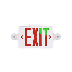 H6 | LED Dual Head Exit & Safety Sign | 2 x 2 Watt | Switchable Color Lens | Red & Green | 5000K | 120-277Vac | 3.6V 1000mAH Battery | UL Listed