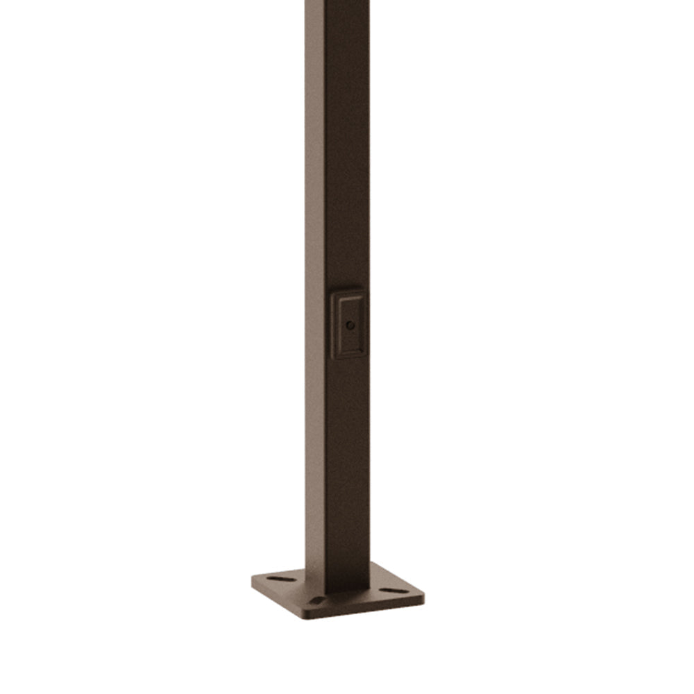 M45 | Square Steel Pole | 4"X4" | 20ft | Bronze Housing | W/Base plate & J Bolt