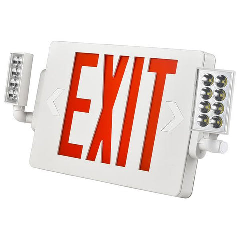 H3 | LED Exit & Emergency Light Combo | 1.3W | Red | 120-277V | 3.6V N ...