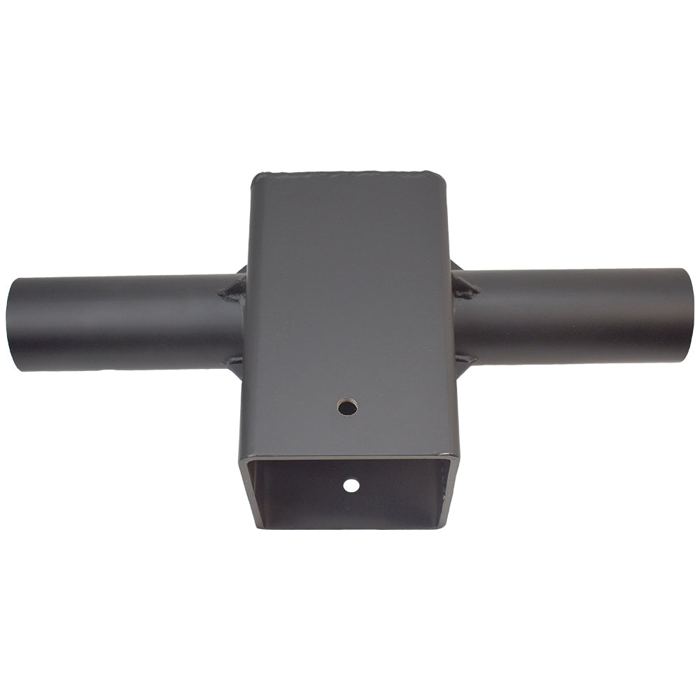 Tenon Adapter for 5" Square | Poles with 2 Horizontal | 180 Degree Tenons | Black - Beyond LED Technology