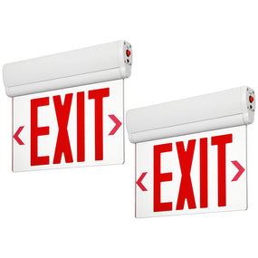H3 | Safety Signs LED Edge lit Exit Sign | 1W | Red | 120-277V | Battery 3.6V 500mAh Ni-MH | Back up 90min | UL Listed | Pack of 2 - Beyond LED Technology