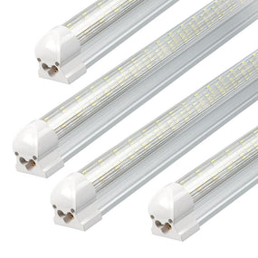 YONAH | LED Linkable Integrated Tube | 60 Watt | 8400 Lumens | 6500K | 100V-277V | 8' | Striped Lens | ETL Listed | Pack of 4