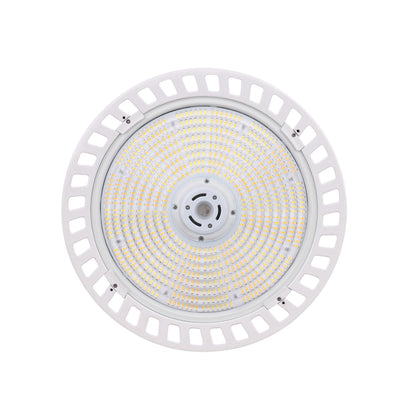 JUNIOR | LED Round High Bay | 150 Watt | 21902 Lumens | Adjustable CCT 3000K-4000K-5000K | 100V-277V | White Housing | IP65 | UL Listed