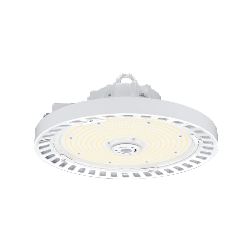 JUNIOR | LED Round High Bay | 150 Watt | 21902 Lumens | Adjustable CCT 3000K-4000K-5000K | 100V-277V | White Housing | IP65 | UL Listed