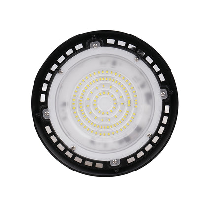 FEATHER | LED Round High Bay | 80 Watt | 8800-9200 Lumens | 5000K | 120V | DOB | Black Housing | IP65 | UL Listed - Beyond LED Technology