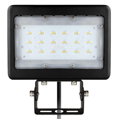 ZOHO | LED Flood Light | 30 Watt | 3819 Lumens | 5000K | 100V-277V | Yoke Mount | Black Housing | IP65 | UL & DLC Listed