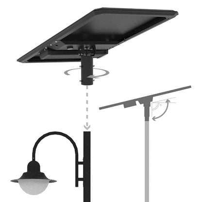 CAPE | Solar Street Pole Light | 40 Watt | 6000 Lumens | 5000K | Black Housing | Pathway Lighting | Garden Light | Solar Post Top CAPE Light | 5 Years Warranty - Beyond LED Technology