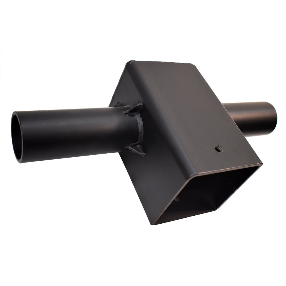 Tenon Adapter for 5" Square | Poles with 2 Horizontal | 180 Degree Tenons | Black - Beyond LED Technology