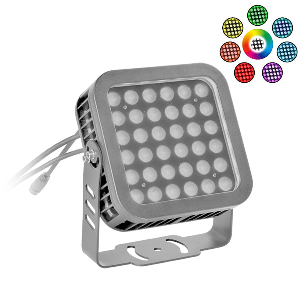 LSL | LED Flood Light | 36 Watt | RGB | 100V-277V | 36 Degree Beam Angle | Grey Housing | ETL Listed - Beyond LED Technology