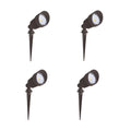 BOISE | LED Landscaping Light | 10 Watt | 800 Lumens | 3000K |12VAC/DC | Ground Stake Mount | Bronze Housing | IP65 | ETL Listed | Pack of 4