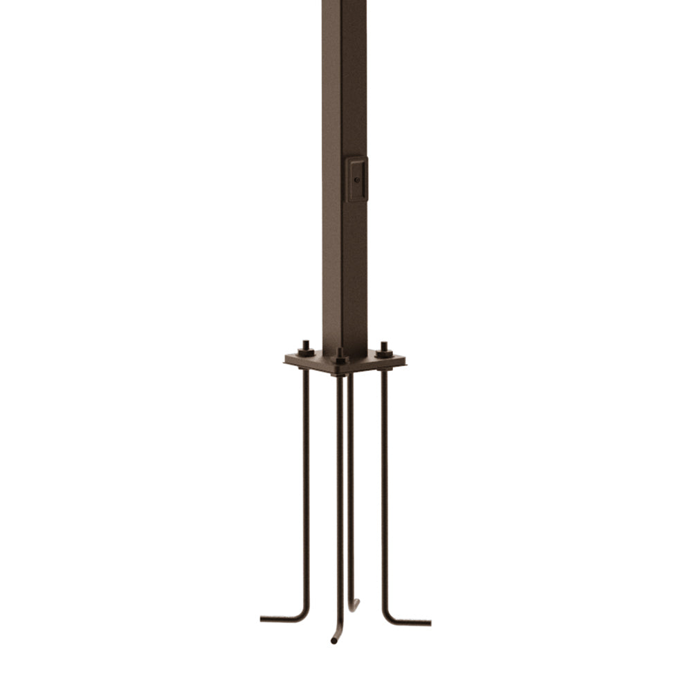 M45 | Square Steel Pole | 4"X4" | 20ft | Bronze Housing | W/Base plate & J Bolt - Beyond LED Technology